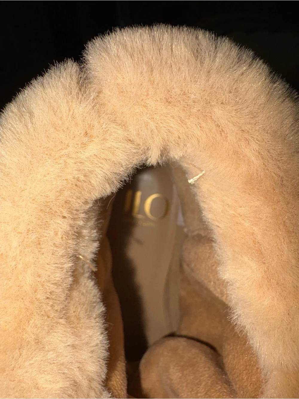 Jennifer Lopez Plush Tan Lace-Up Winter Boots